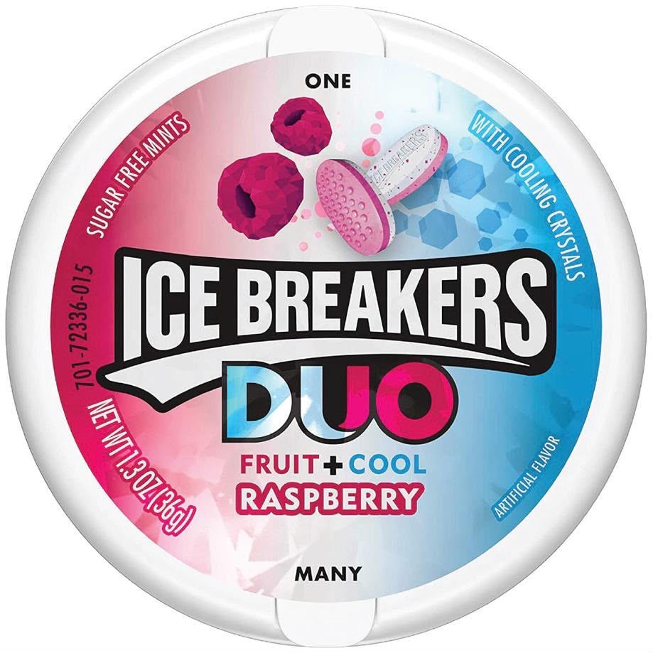 ICE BREAKERS MINT RASPBERRY DUO 1.3OZ-36G 1X8