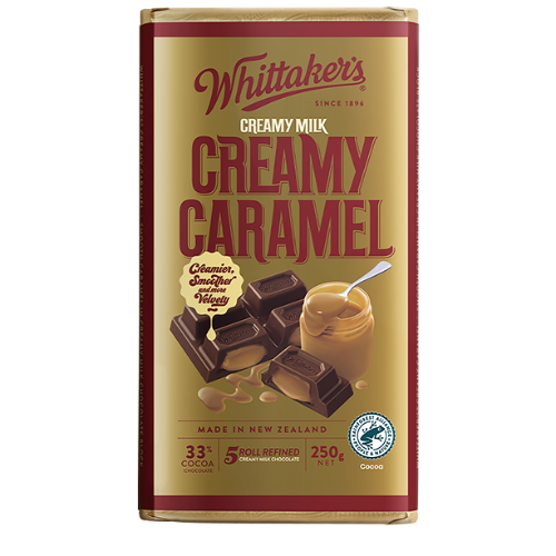 WHITTAKER'S BLOCK CREAMY CARAMEL 250G 1X12