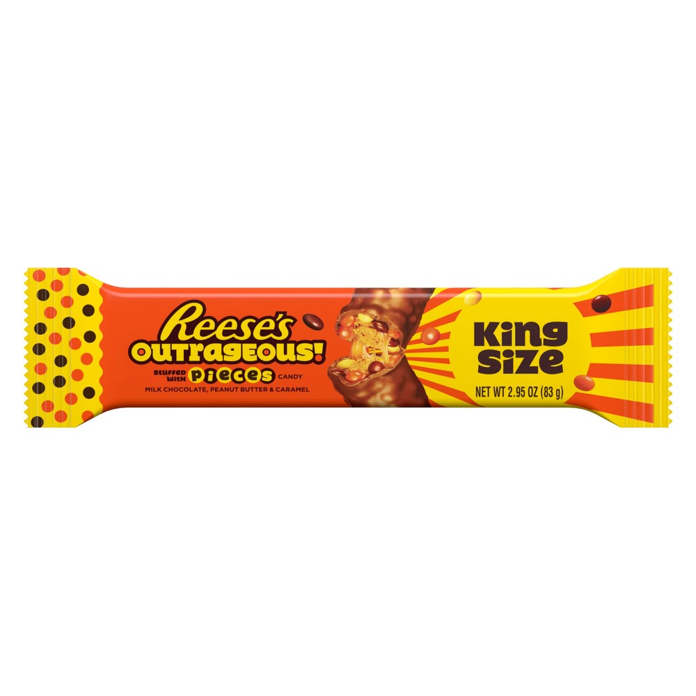 REESES PIECES CANDY OUTRAGEOUS KING SIZE WITH PIECES 2.95OZ-84G 1X18