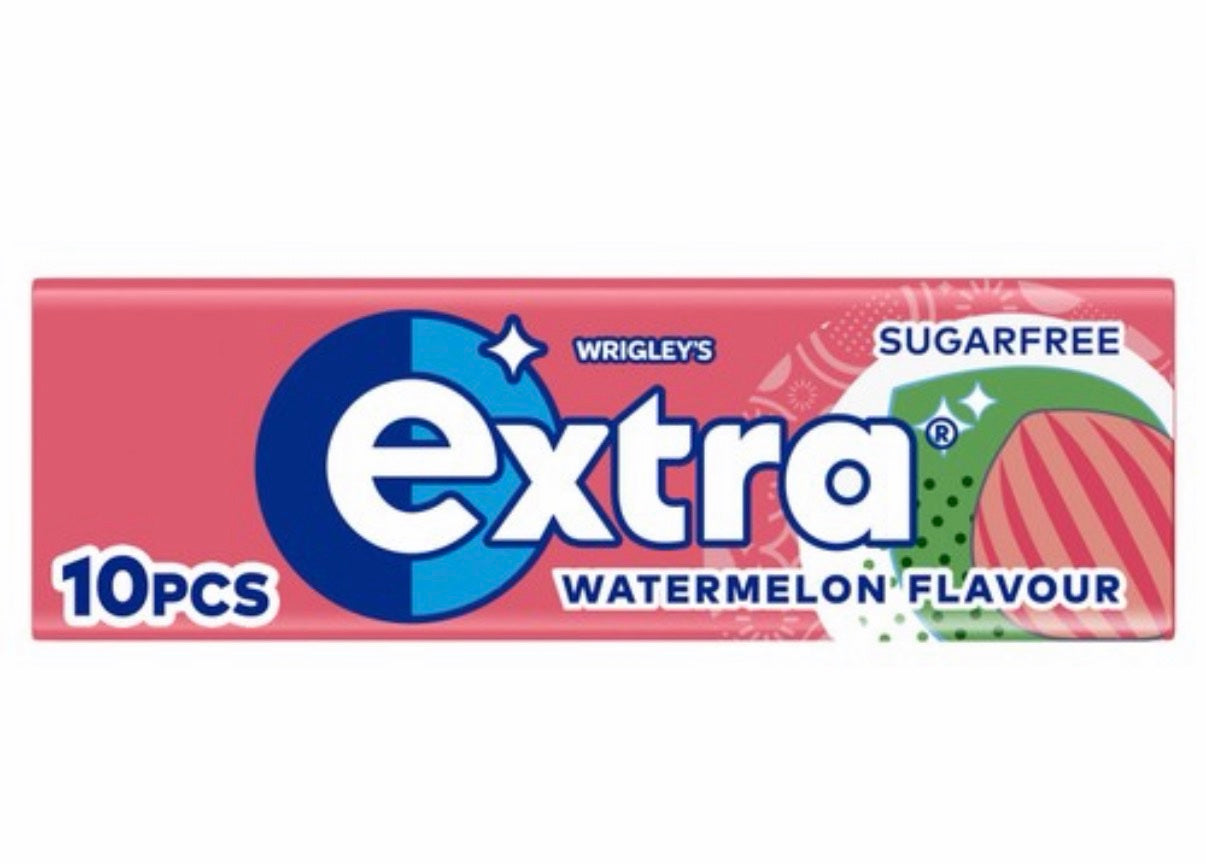 WRIGLEY'S EXTRA WATERMELON FLAVOUR SUGAR FREE CHEWING GUM 14G 1X30