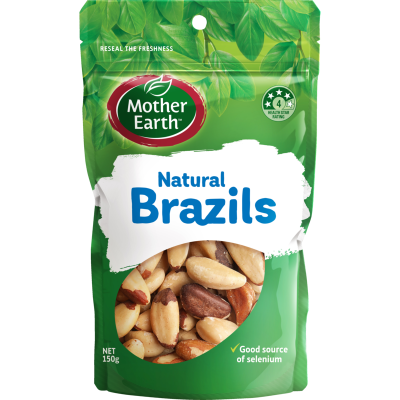 MOTHER EARTH PREMIUM NUTS BRAZILS 150G 1X12
