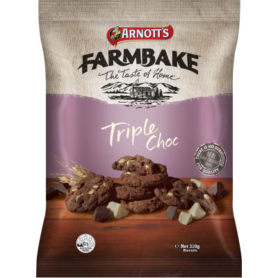 ARNOTT'S FARMBAKE TRIPLE CHOC 310G - 130294