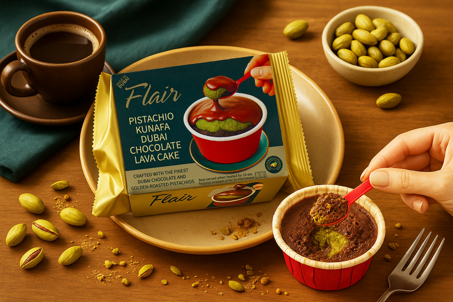 FLAIR PISTACHIO KUNAFA DUBAI CHOCOLATE LAVA 60G 1X12