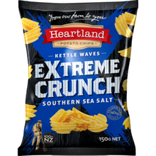 HEARTLAND EXTREME CRUNCH SOUTHERN SALT- KETTLE WAVES 150G 1X12
