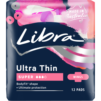 LIBRA ULTRATHIN PADS SUPER WINGS 1X12PK