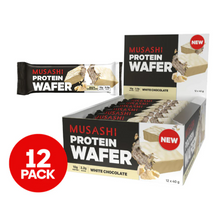 MUSASHI PROTEIN BAR PRO WAFER WHITE CHOCOLATE 40G 1X12
