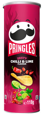 PRINGLES ZESTY CHILLI & LIME 118G 1X12