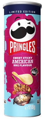 PRINGLES SWEET STICKY AMERICAN BBQ 118G 1X12