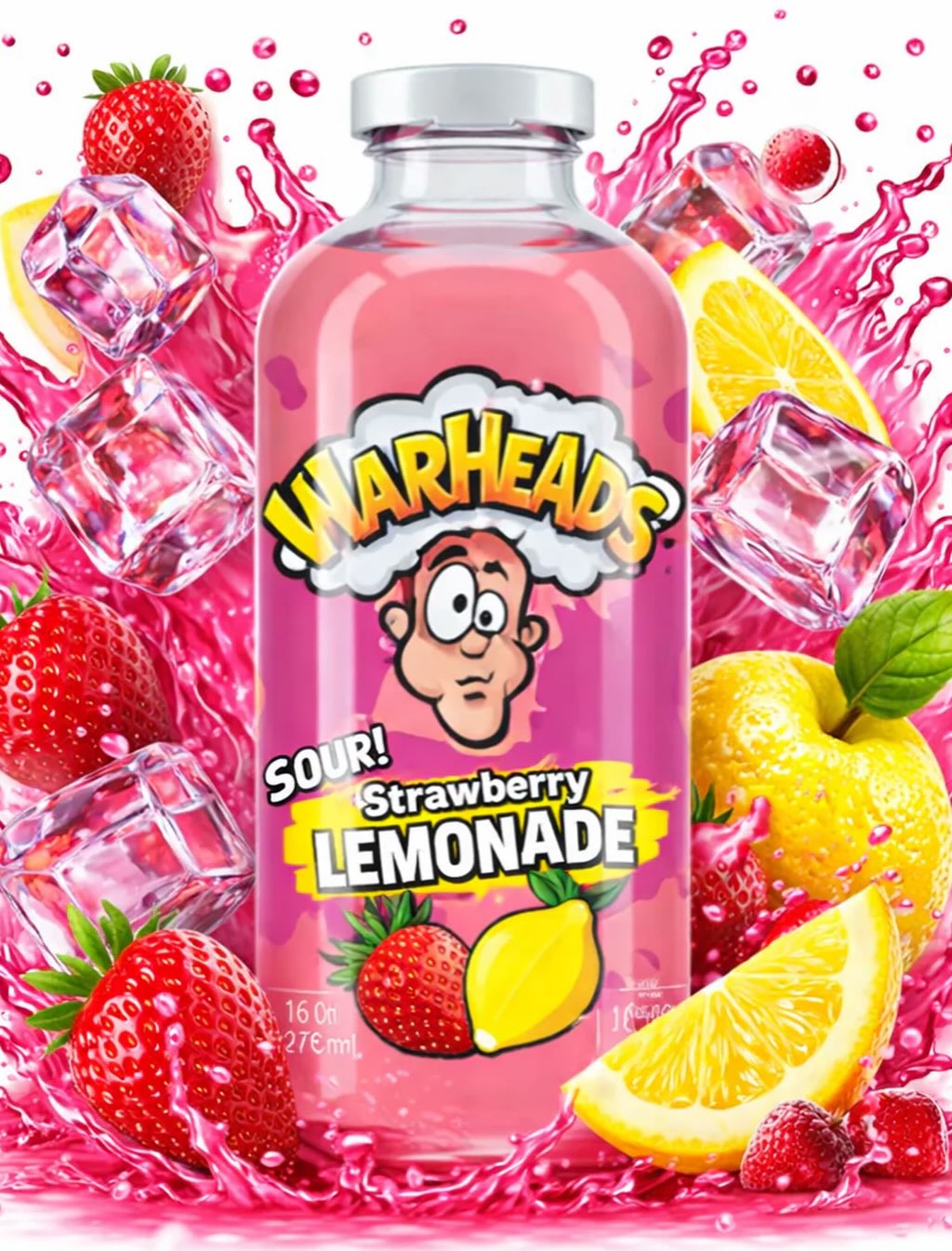WARHEADS STRAWBERRY LEMONADE 473ML 1X12