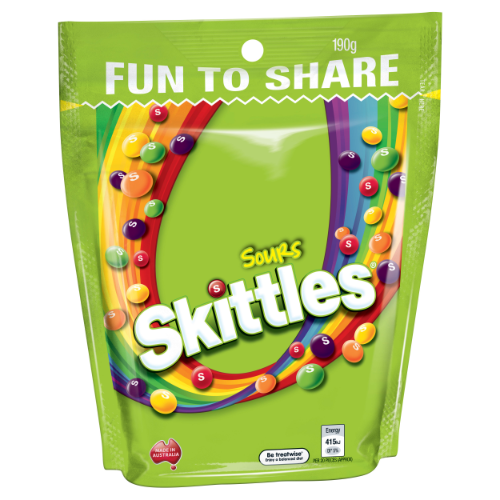 MARS LARGE BAGS SKITTLES SOURS 190G