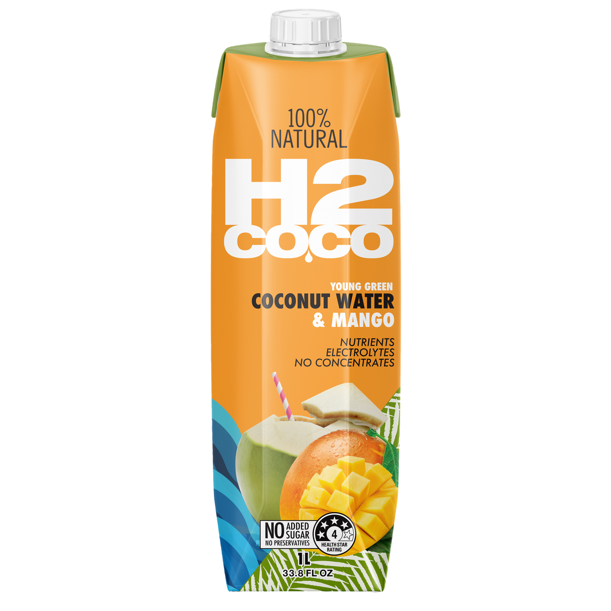 H2 COCO PURE COCONUT WATER & MANGO 1L 1X6