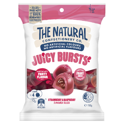 TNCC STRAWBERRY & RASPBERRY JUICY BURSTS 150G