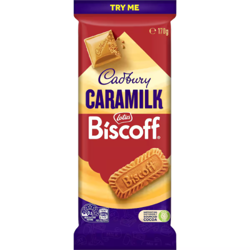 CADBURY BLOCK BISCOFF CARAMILK 170G 1X16