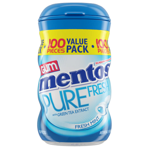MENTOS PURE FRESH GUM FRESHMINT 50 PIECE 1X4