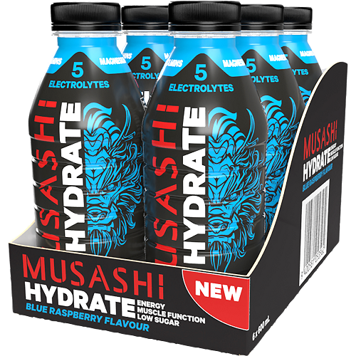 MUSASHI HYDRATE BLUE RASPBERY 600ML 1X6 (Clearance)