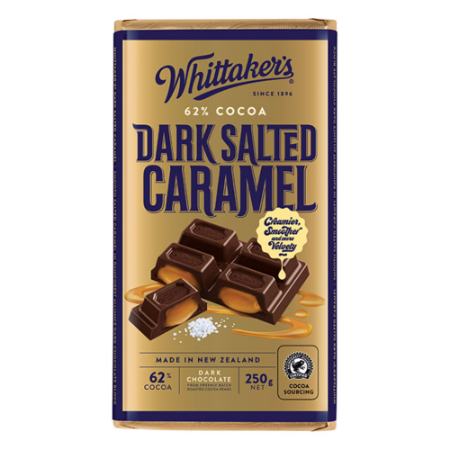 WHITTAKER'S BLOCK DARK SALTED CARAMEL 250G 1X12