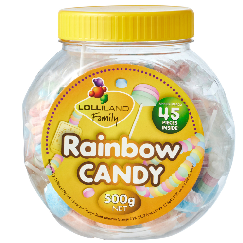 LOLLILAND RAINBOW CANDY JAR 500G