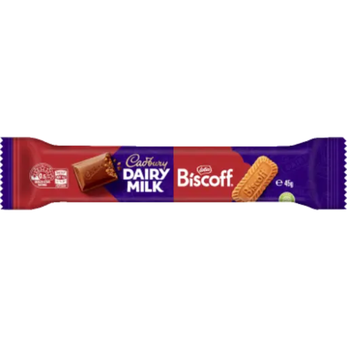 CADBURY MEDIUM BAR BISCOFF DAIRY MILK 45G 1X48