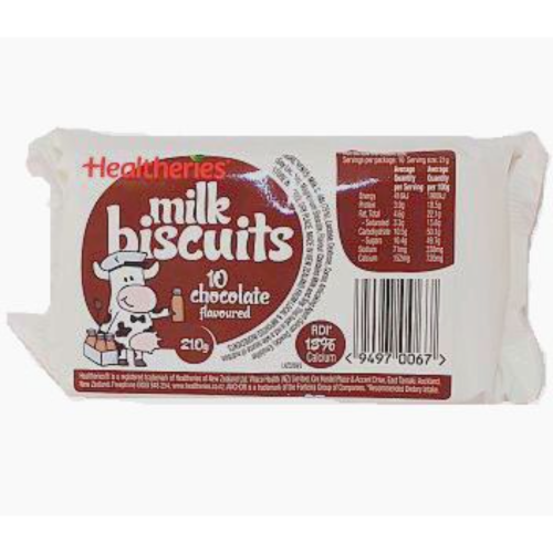 HEALTHERIES MILK BISCUIT CHOCOLATE 210G