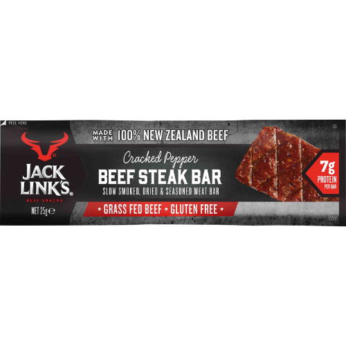 JACK LINKS STEAK BAR PEPPERED 25G 1X12 (Clearance)