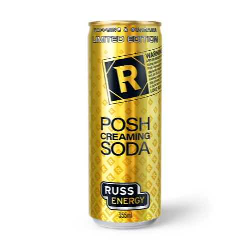 RUSS ENERGY POSH CREAMING SODA 355ML 1X24