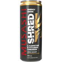 MUSASHI 34620 SHRED ENERGY DRINK PASSIONFRUIT 355ML 1X12 (Clearance)