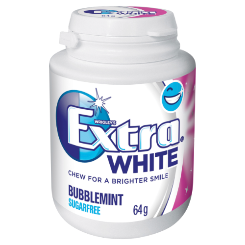 WRIGLEY'S EXTRA WHITE BUBBLEMINT BOTTLE 1X6 64G