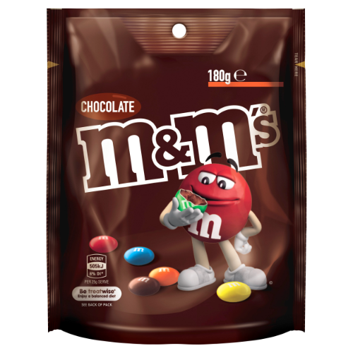 MARS M&M LARGE BAG MILK CHOCOLATE 180G