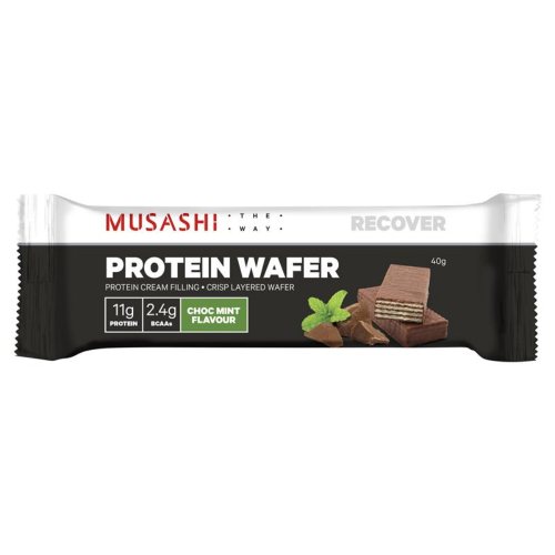 MUSASHI PROTEIN BAR PRO WAFER CHOC MINT 40G 1X12