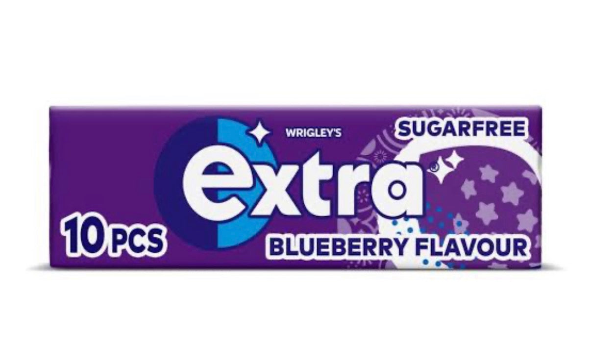 WRIGLEY'S EXTRA BLUEBERRY FLAVOUR SUGAR FREE CHEWING GUM 14G 1X30
