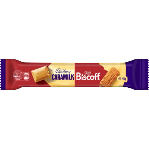 CADBURY MEDIUM BAR BISCOFF CARAMILK 45G 1X48
