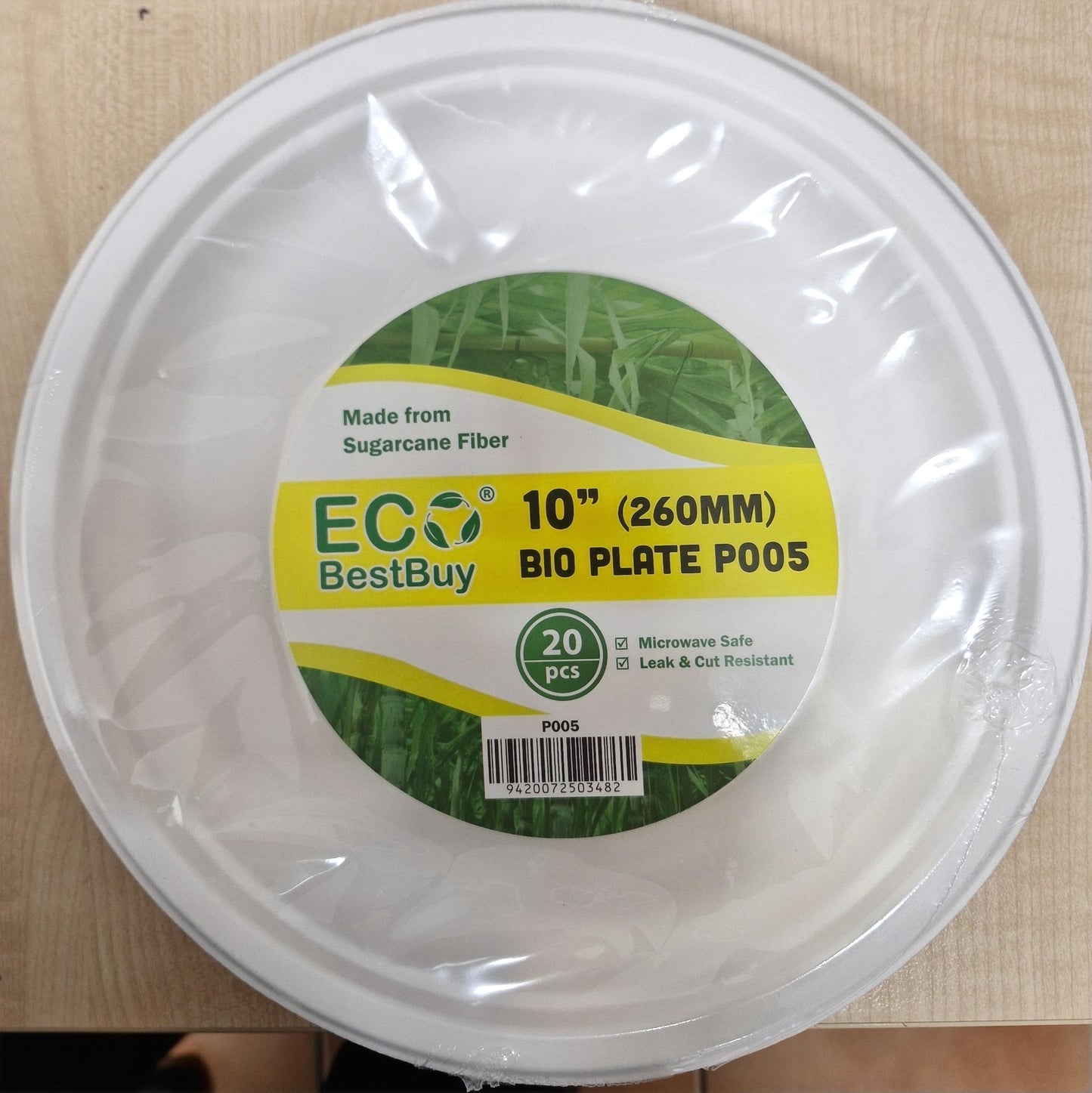 BIO BAGASSE PLATE 10# 1X20S