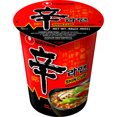 NONGSHIM NOODLE SHIN HOT 68GM 1X12