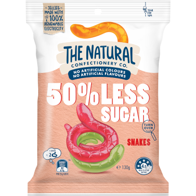 TNCC 50% LOW SUGAR SNAKES 130G (Clearance)