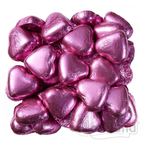 LOLLILAND HOT PINK CHOCOLATE HEARTS 500G (Clearance)