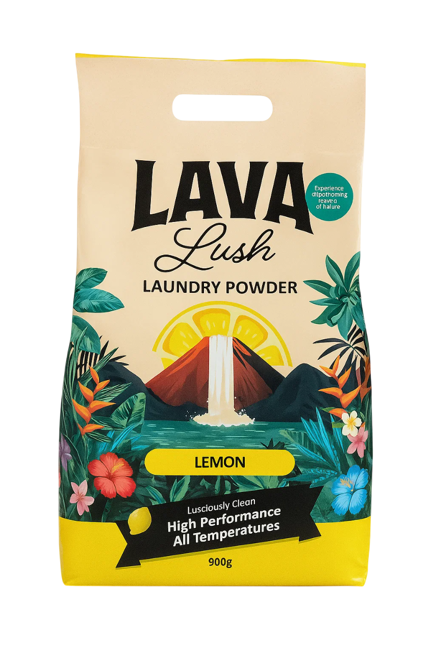 LAVA LUSH WASHING POWDER LEMON 900G