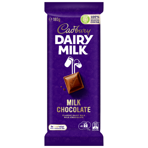 CADBURY BLOCK DAIRY MILK 180G 1X16