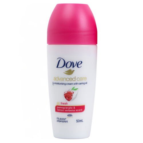 DOVE ANTIPERSPIRANT ROLL ON ADVANCED CARE 48H GO FRESH POMEGRANATE AND LEMON VERBENA SCENT 50ML 1X6