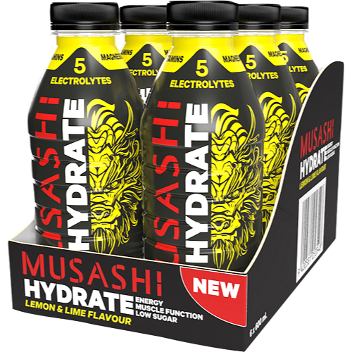 MUSASHI HYDRATE LEMON LIME 600ML 1X6