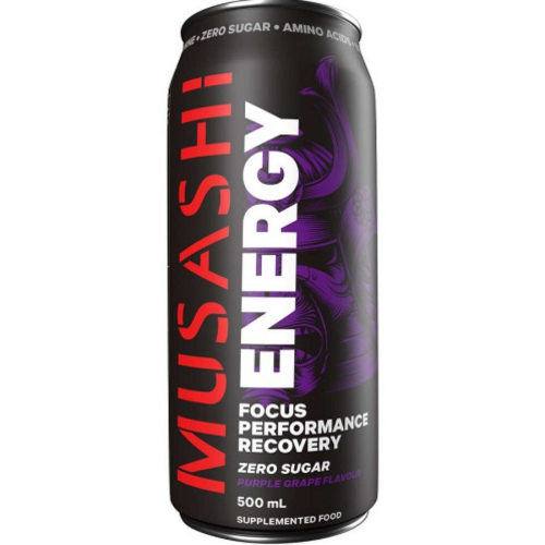 MUSASHI ENERGY DRINK PURPLE GRAPE 500ML CAN 1X12