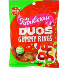 RJ'S FABULICIOUS DUOS GUMMY RINGS 180G 1X12