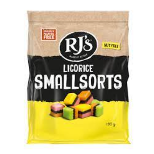 RJ'S BAG LICORICE SMALLSORTS 1X12 180G (Clearance)