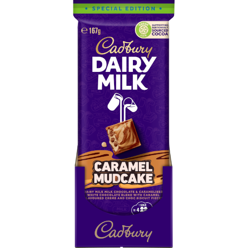 CADBURY BLOCK CARAMEL MUDCAKE 167G 1X16